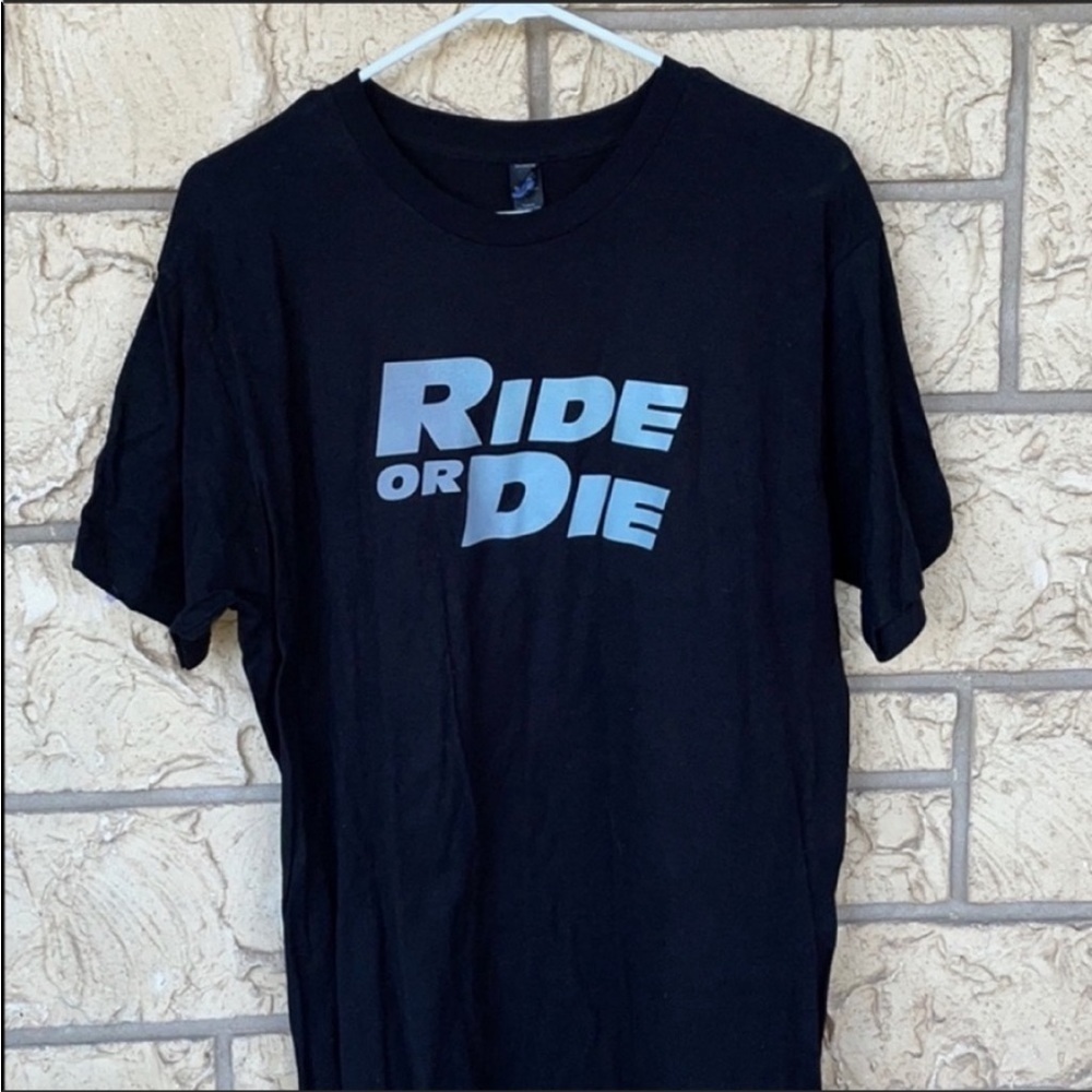 Ride or die Black Tee Shirt fast furious Size  Large